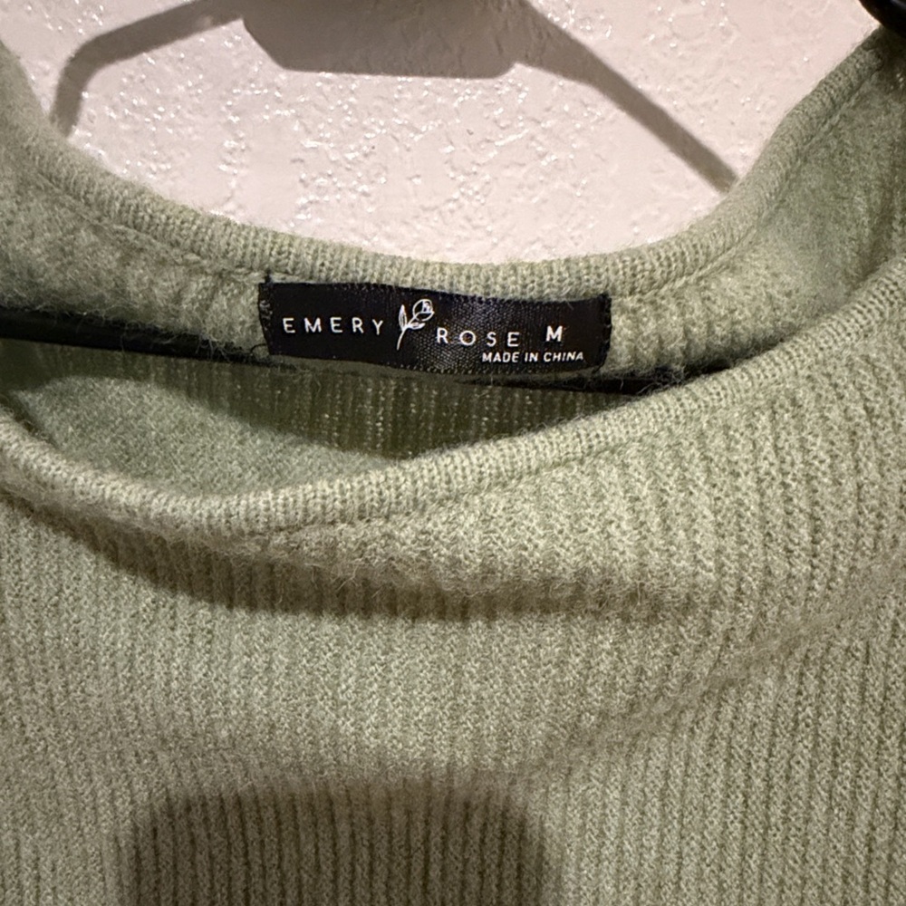 Emery Rose Light Green Turtleneck Sweater